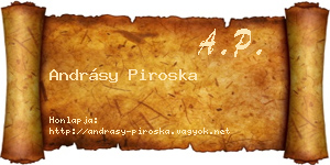 Andrásy Piroska névjegykártya